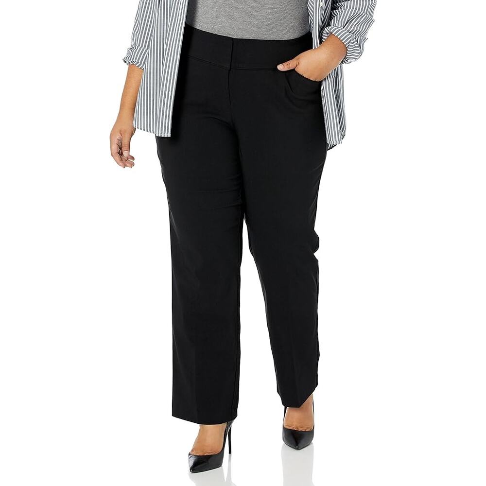 New Avenue Womens 22 Average No Gap Trouser Pants Black Work Dress